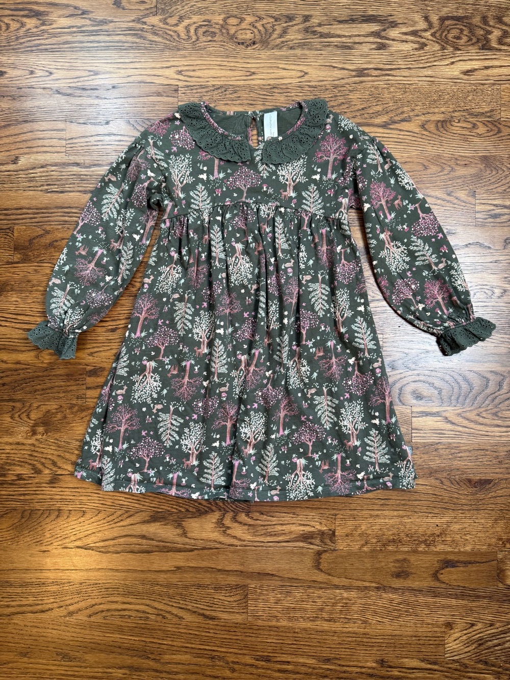 Modern Moments Girls Forest Woodland Print Long-Sleeve Olive Green & Pink 5T